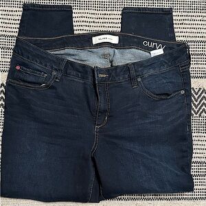 Women's Slink Curvy Cropped Jeans, Skinny Leg, Size 18